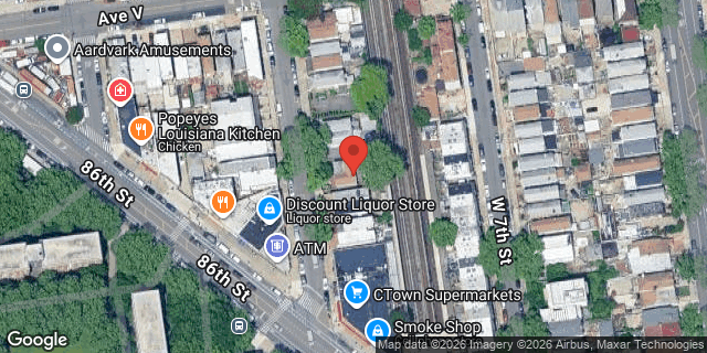 Aerial map of 2227 WEST 8 STREET, Brooklyn