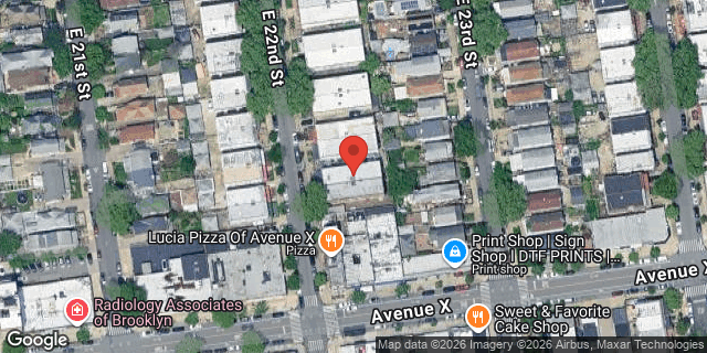 Aerial map of 2365 EAST 22 STREET, Brooklyn