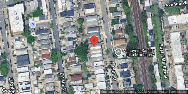 Aerial map of 2316 EAST 15 STREET, Brooklyn