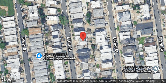 Aerial map of 2251 EAST 1 STREET, Brooklyn