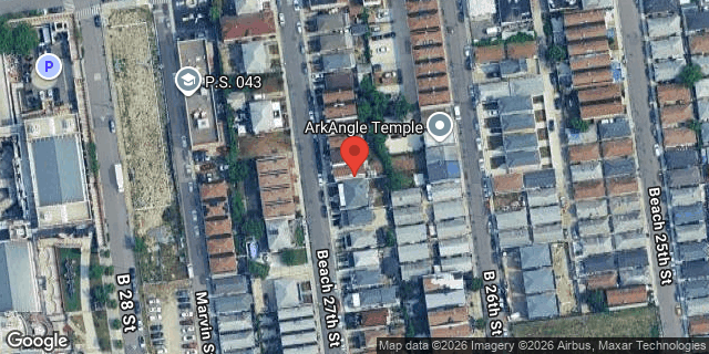 Aerial map of 172 BEACH 27 STREET, Queens
