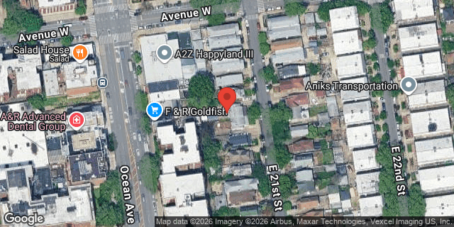 Aerial map of 2378 EAST 21 STREET, Brooklyn