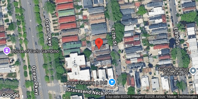 Aerial map of 2272 EAST 7 STREET, Brooklyn