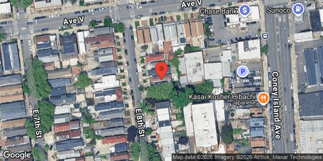 Aerial map of 2221 EAST 8 STREET, Brooklyn