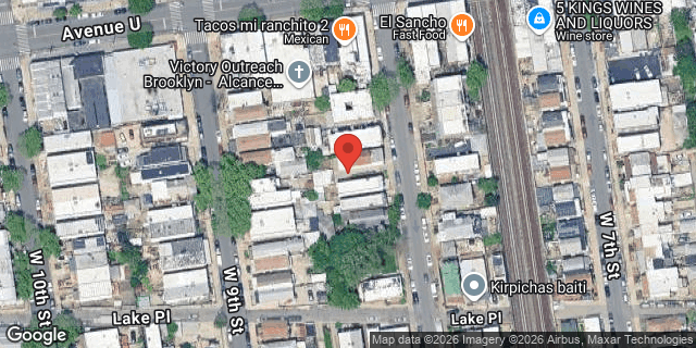 Aerial map of 2124 WEST 8 STREET, Brooklyn