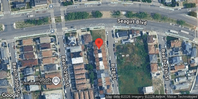 Aerial map of 227 BEACH 28 STREET, Queens