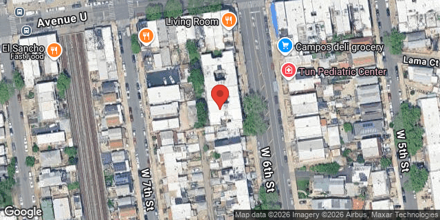 Aerial map of 2126 WEST 6 STREET, Brooklyn