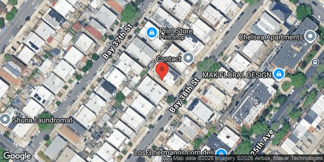 Aerial map of 134 BAY 38 STREET, Brooklyn