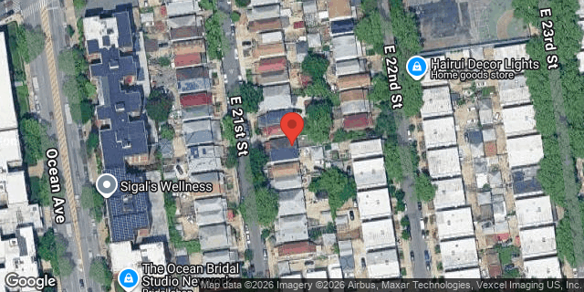 Aerial map of 2321 EAST 21 STREET, Brooklyn