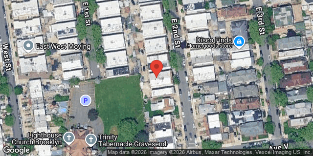 Aerial map of 2190 EAST 2 STREET, Brooklyn