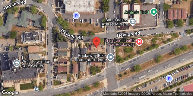 Aerial map of 217 BEACH 13 STREET, Queens