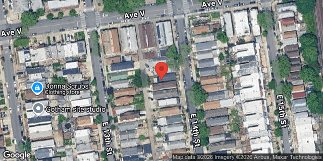 Aerial map of 2218 EAST 14 STREET, Brooklyn