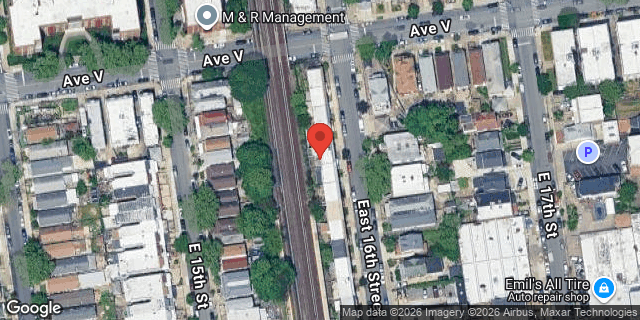 Aerial map of 2216 EAST 16 STREET, Brooklyn