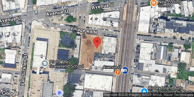 Aerial map of 38 VILLAGE ROAD NORTH, Brooklyn