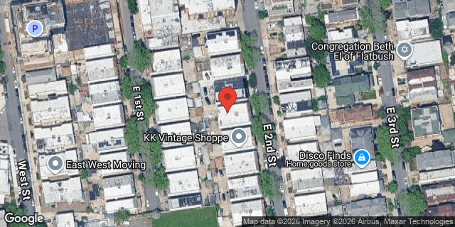 Aerial map of 2166 EAST 2 STREET, Brooklyn