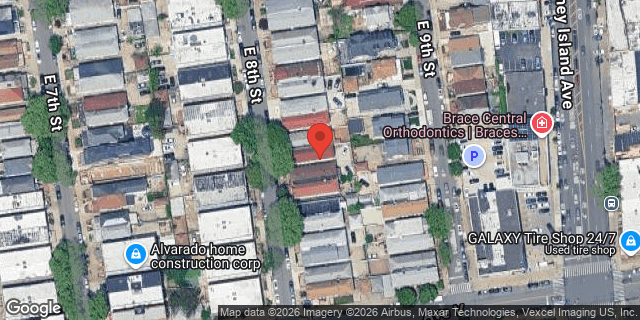 Aerial map of 2159 EAST 8 STREET, Brooklyn