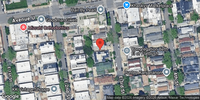 Aerial map of 2178 EAST 3 STREET, Brooklyn