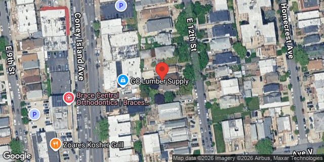 Aerial map of 2158 EAST 12 STREET, Brooklyn