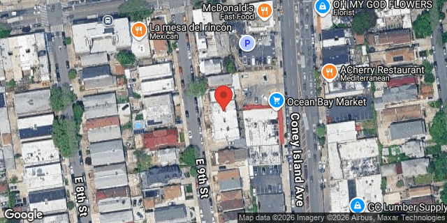 Aerial map of 2125 EAST 9 STREET, Brooklyn