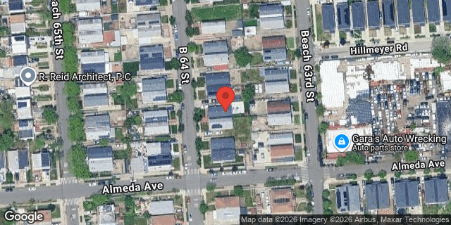 Aerial map of 614 BEACH 64 STREET, Queens