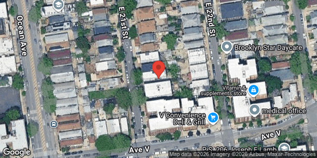 Aerial map of 2239 EAST 21 STREET, Brooklyn