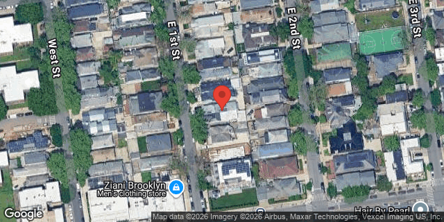 Aerial map of 2077 EAST 1 STREET, Brooklyn