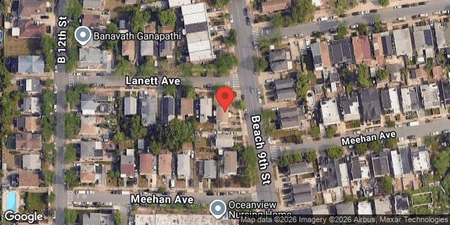 Aerial map of 341 BEACH 9 STREET, Queens
