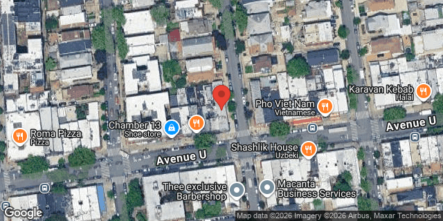 Aerial map of 1225 AVENUE U, Brooklyn