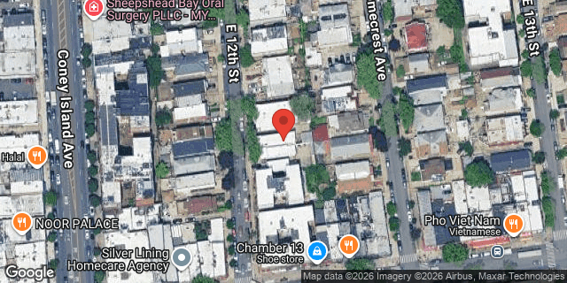 Aerial map of 2061 EAST 12 STREET, Brooklyn