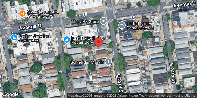 Aerial map of 2114 EAST 23 STREET, Brooklyn