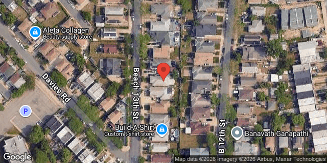 Aerial map of 372 BEACH 13 STREET, Queens
