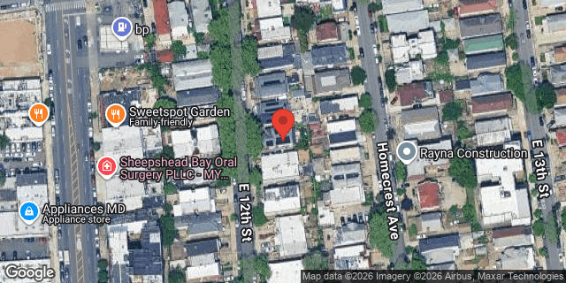 Aerial map of 2031 EAST 12 STREET, Brooklyn