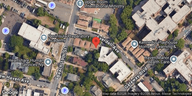 Aerial map of 18-25 EVERDELL AVENUE, Queens