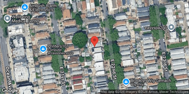 Aerial map of 2056 EAST 22 STREET, Brooklyn
