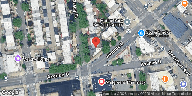 Aerial map of 2083 BRAGG STREET, Brooklyn