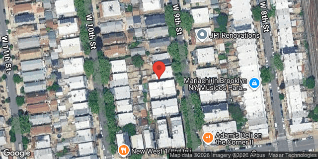 Aerial map of 1868 WEST 9 STREET, Brooklyn