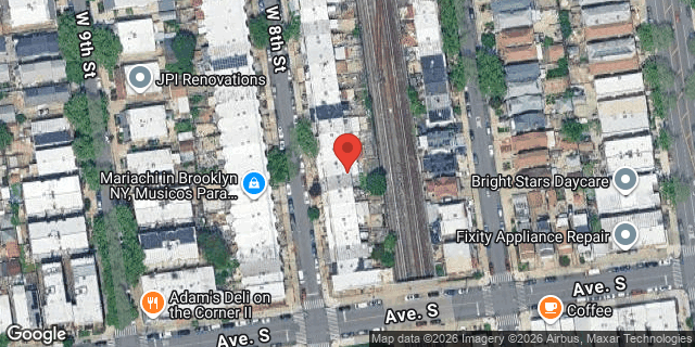 Aerial map of 1873 WEST 8 STREET, Brooklyn