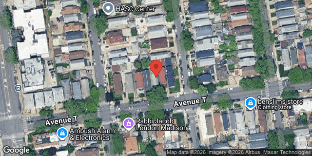 Aerial map of 2117 AVENUE T, Brooklyn