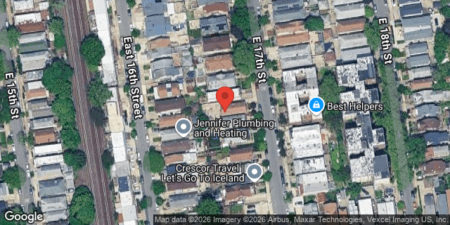 Aerial map of 1960 EAST 17 STREET, Brooklyn
