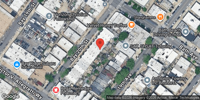 Aerial map of 187 BAY 20 STREET, Brooklyn