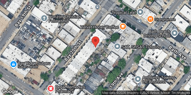 Aerial map of 185 BAY 20 STREET, Brooklyn