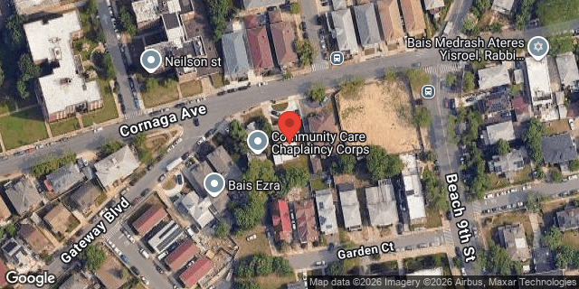 Aerial map of 12-23 CORNAGA AVENUE, Queens