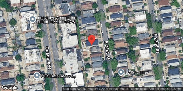 Aerial map of 2034 EAST 21 STREET, Brooklyn