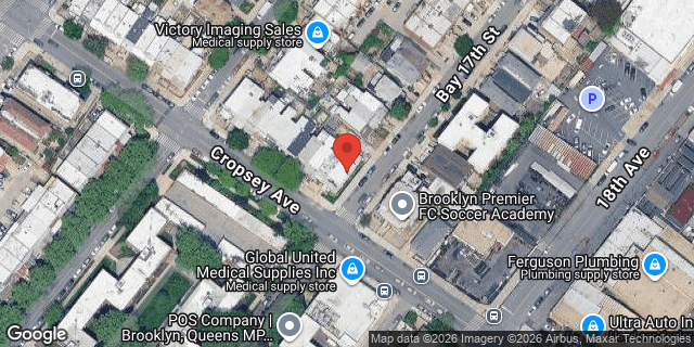 Aerial map of 1751 CROPSEY AVENUE, Brooklyn