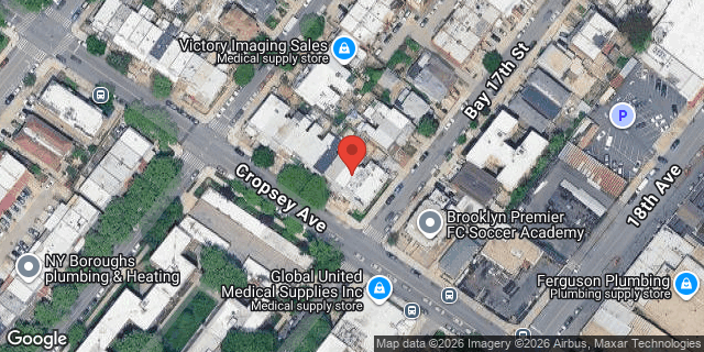 Aerial map of 1747 CROPSEY AVENUE, Brooklyn