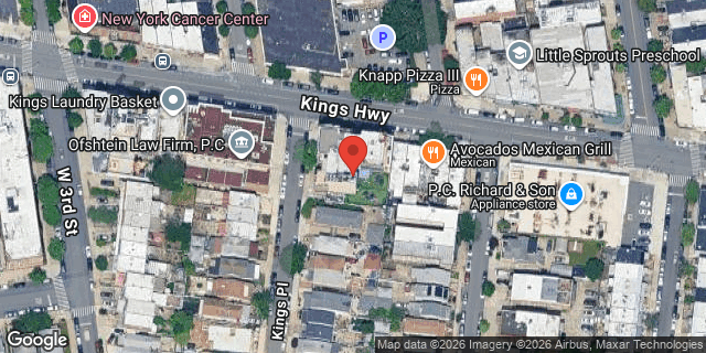 Aerial map of 412 KINGS HIGHWAY, Brooklyn