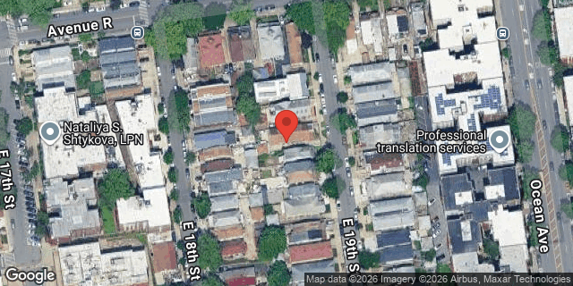 Aerial map of 1824 EAST 19 STREET, Brooklyn