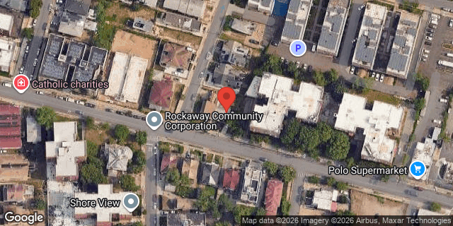 Aerial map of 22-62 MOTT AVENUE, Queens