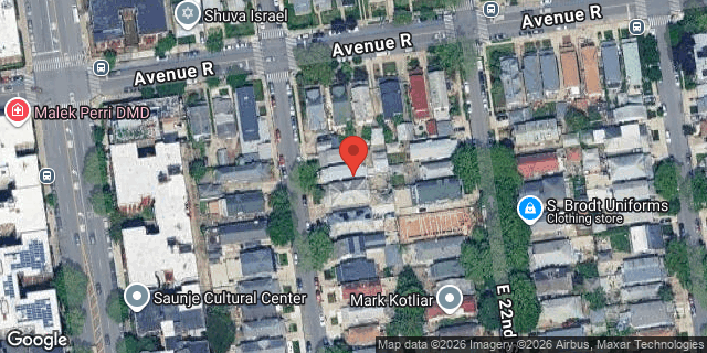 Aerial map of 1913 EAST 21 STREET, Brooklyn