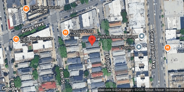 Aerial map of 1750 EAST 10 STREET, Brooklyn